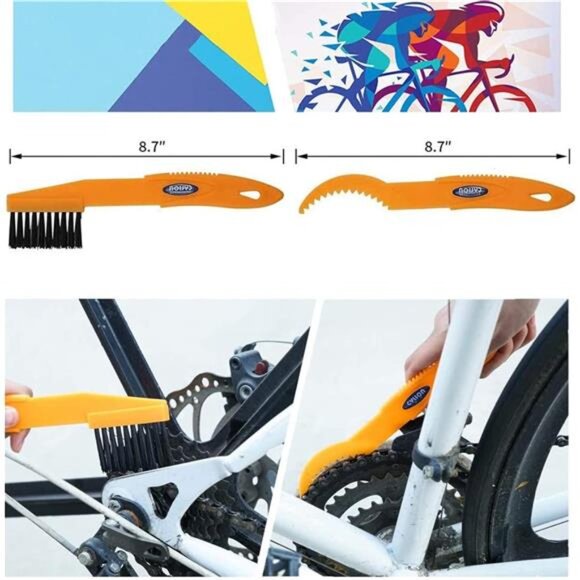 Bike Cleaning Kit (9pcs), Including Chain Cleaner for Cycling, Brush Tools - Picture 5 of 8
